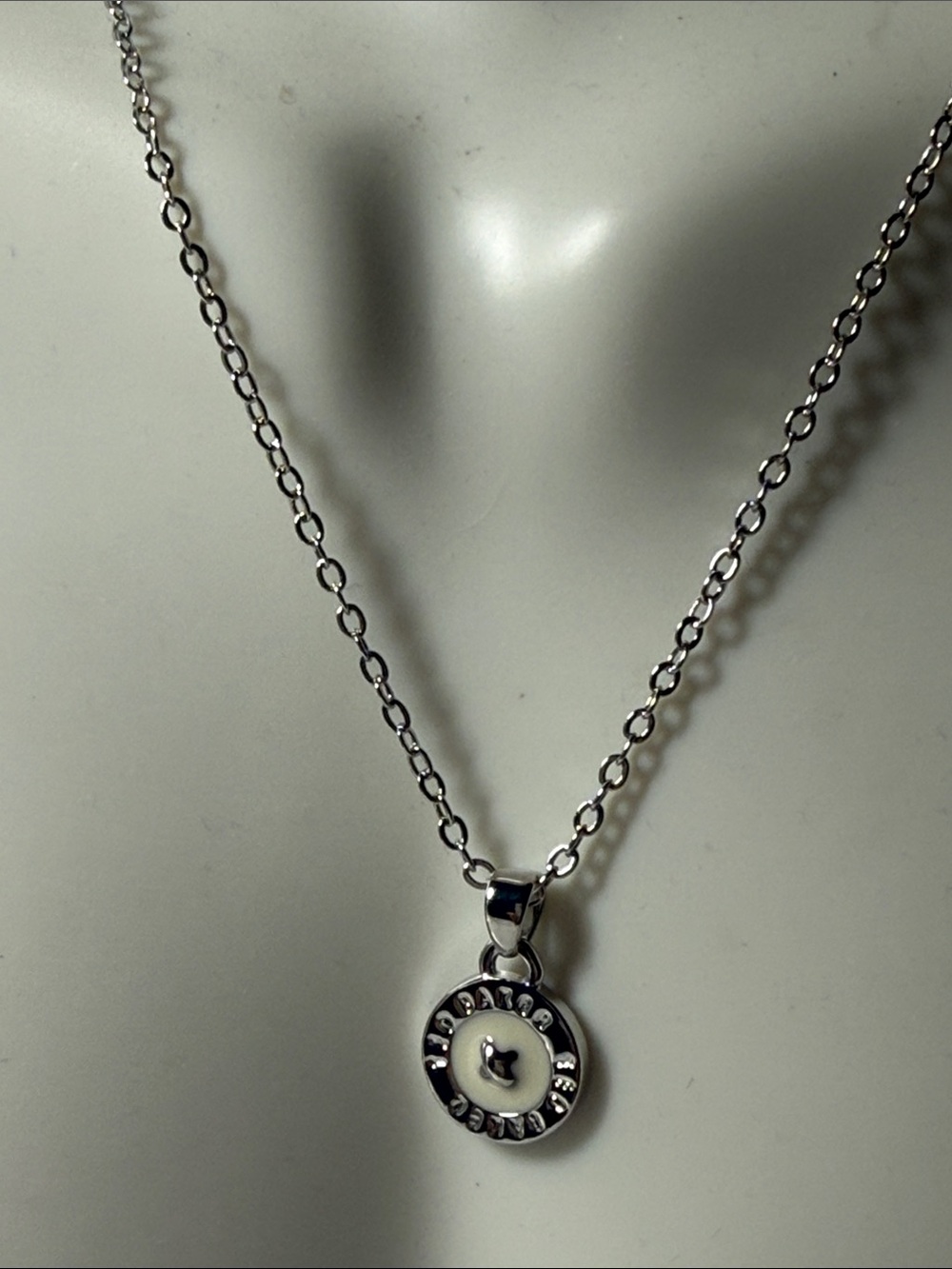 Ted Baker London Silver-Tone Enamel Button  Pendant Necklace